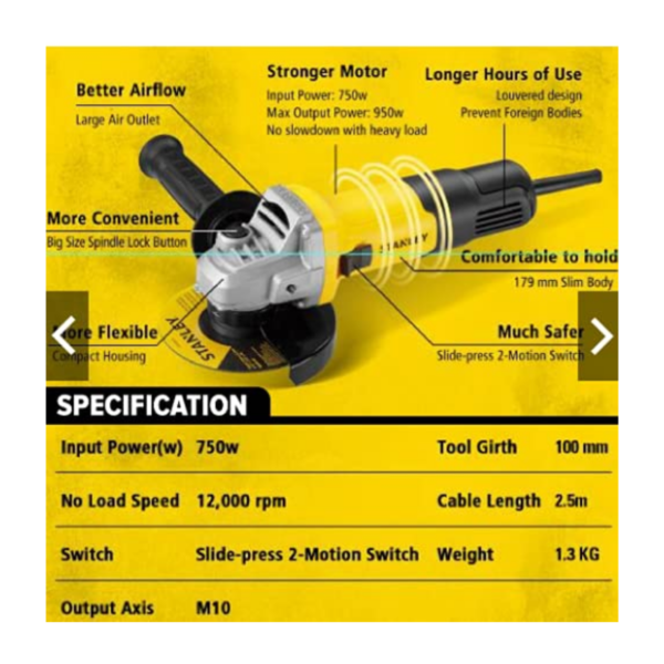 stanley angle grinder